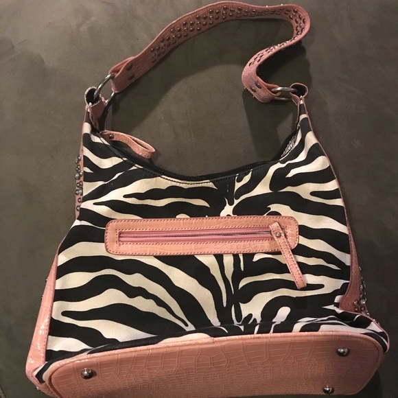 80’s vintage zebra striped & pink purse - Picture 5 of 9